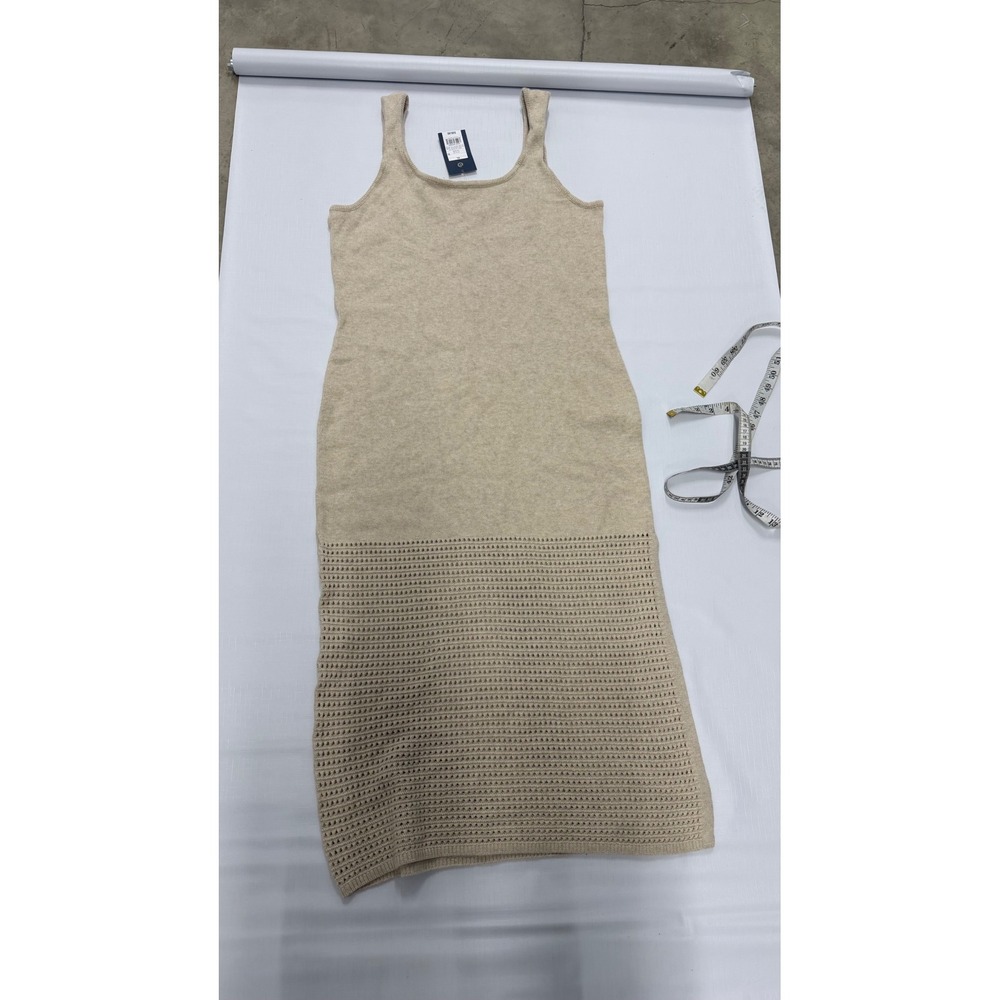 Universal Thread Womens XL Tan Knit Sleeveless Scoop Neck Midi Sweater Dress NWT